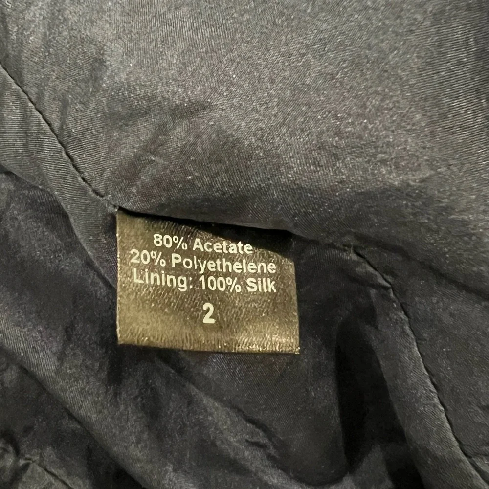 Jenni Kayne Women’s Suit Jacket Blazer Sz 2 Navy Blue‎ Solid Silk Lining Luxury